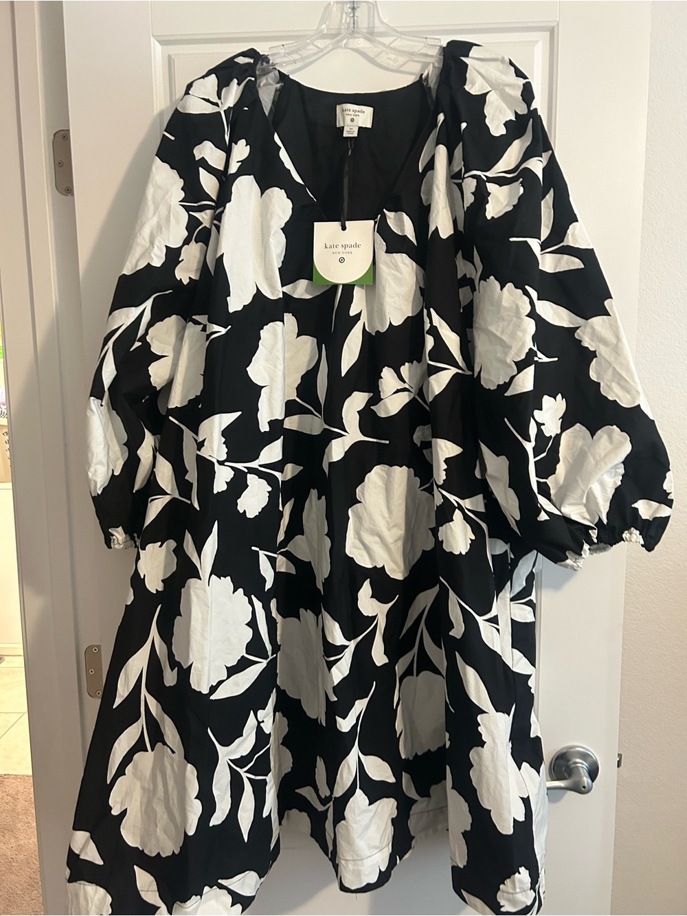 NWT  Kate Spade 4X Black and White Floral Dress - Picture 2 of 5